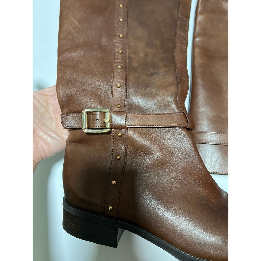 Vince Camuto Preslen Studded  Genuine Leather Riding Boots Knee High Size 8 - Picture 3 of 8